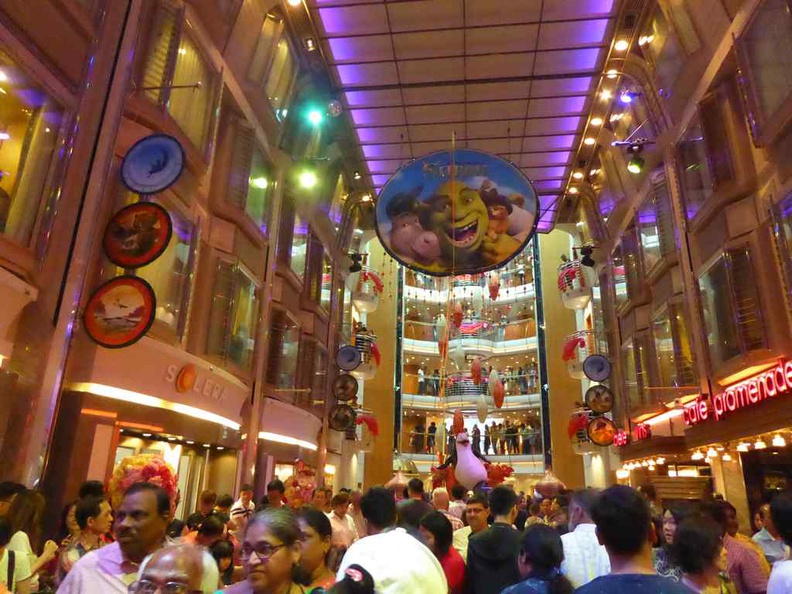 Parade crowd in the ship's main atrium