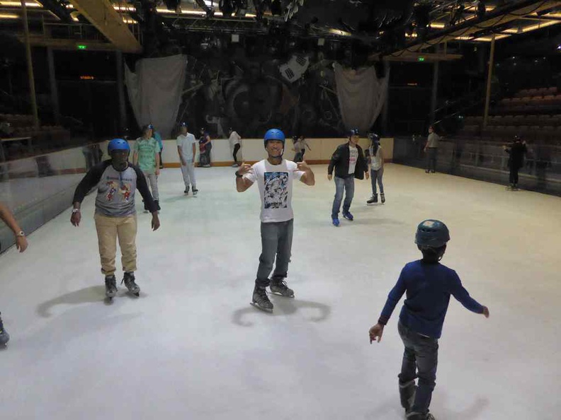 Ice skating on the ship