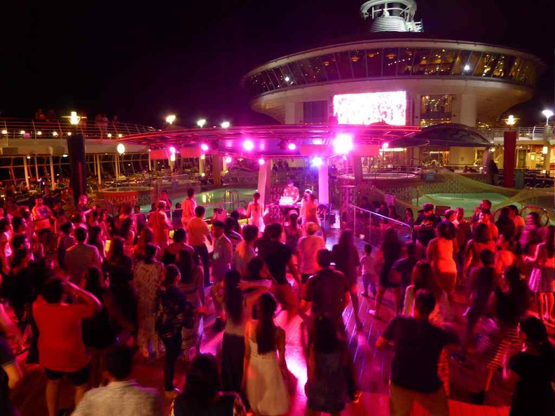 Night pool deck dances Royal Caribbean Mariner of the Seas