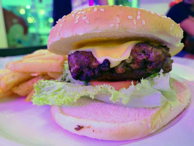 You can't get more simple than a cheese burger at Citrus By The Pool. It is a single patty beef burger found only on their digital menu