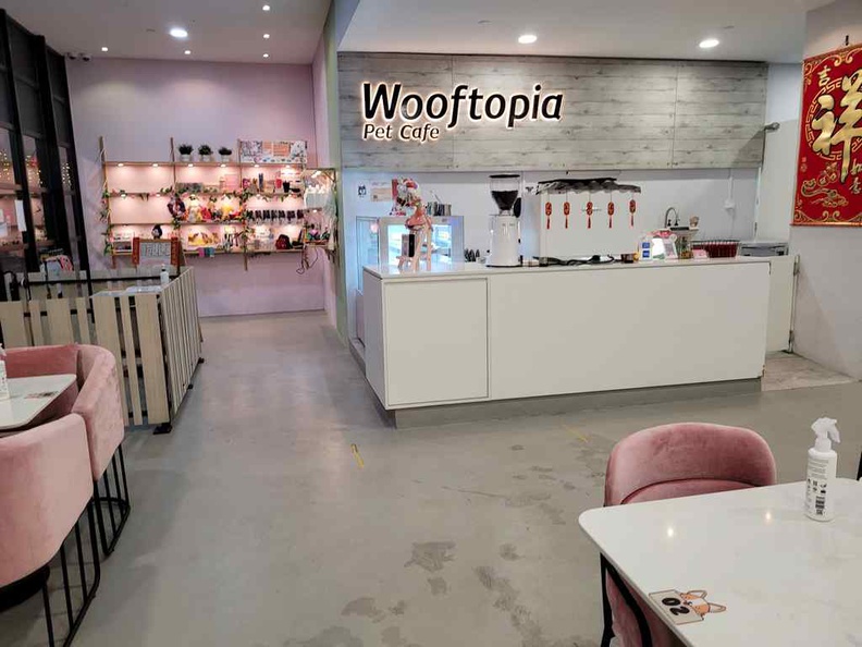 Wooftopia Pet Cafe main counter, deli counter and shop