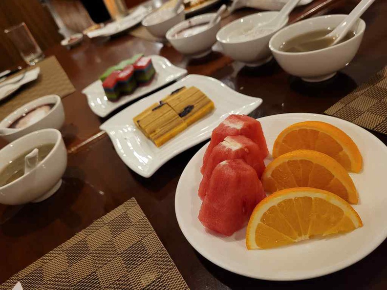 Desserts with the simple Fresh fruits platter