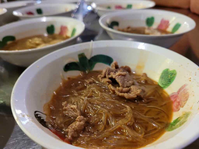 Vermicelli noodle with beef, one of the two noodle options available at BKK Boat noodles.