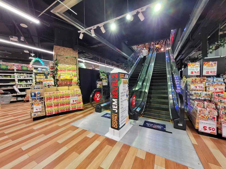 Don Don Donki JEM spans over two floors with its own interior escalator