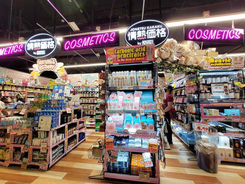 Don Don Donki JEM non-food section, starting with cosmetics, a sizable section here at JEM