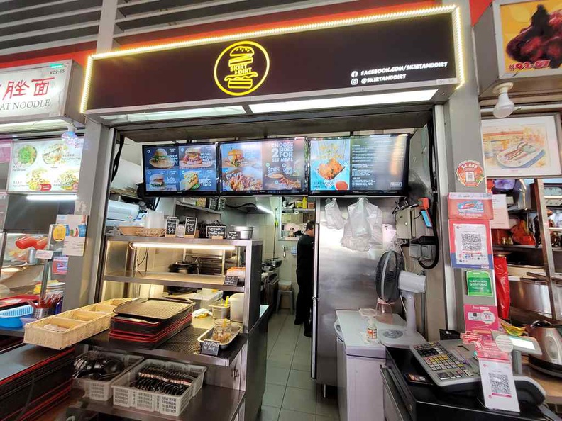 Skirt and Dirt burgers store front at Tiong Bahru Market