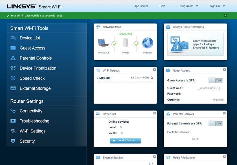 The Linksys MX4200 webgui is an alternate method to manage your device, to those who are more familiar with it. The webgui is also where more advanced features like NAT and Port forwarding can be adjusted too