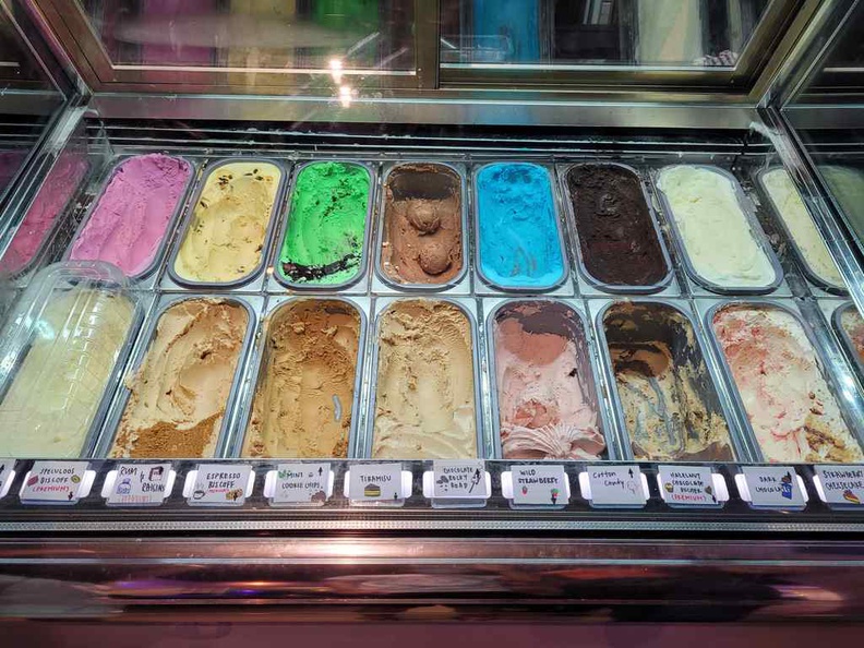 Ice cream selections, the classics and some wacky flavors