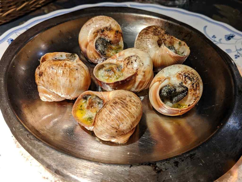 Baked Escargots with Garlic Butter ($11.30) makes a good appetizer start