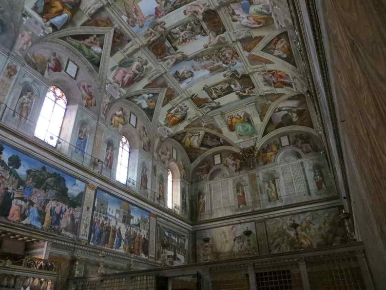 Interior of the Sistine Chapel with the roof painting, it was consecrated on 15 August 1483