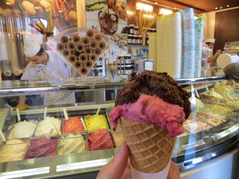 Gelato ice cream, there are many stores here in town you can grab a cooling dessert in the summer heat. Rome Italy