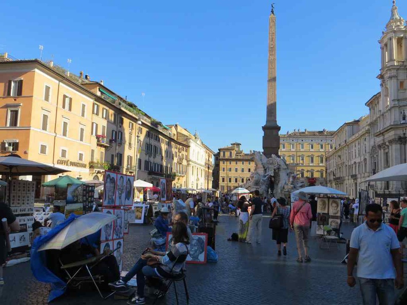 Piazza Navona Square, one of the several buzzing marketplaces here in Rome Italy