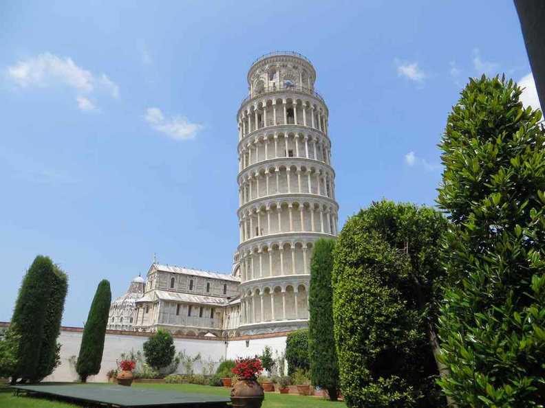 View of the leaning tower from museum Pisa Italy