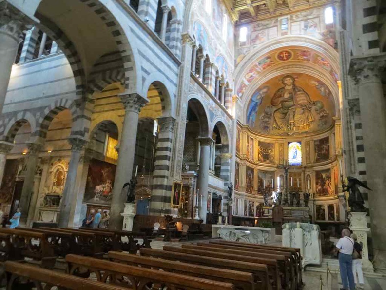 Pisa Italy Duomo Cathedral interior with the interior seating and central altar