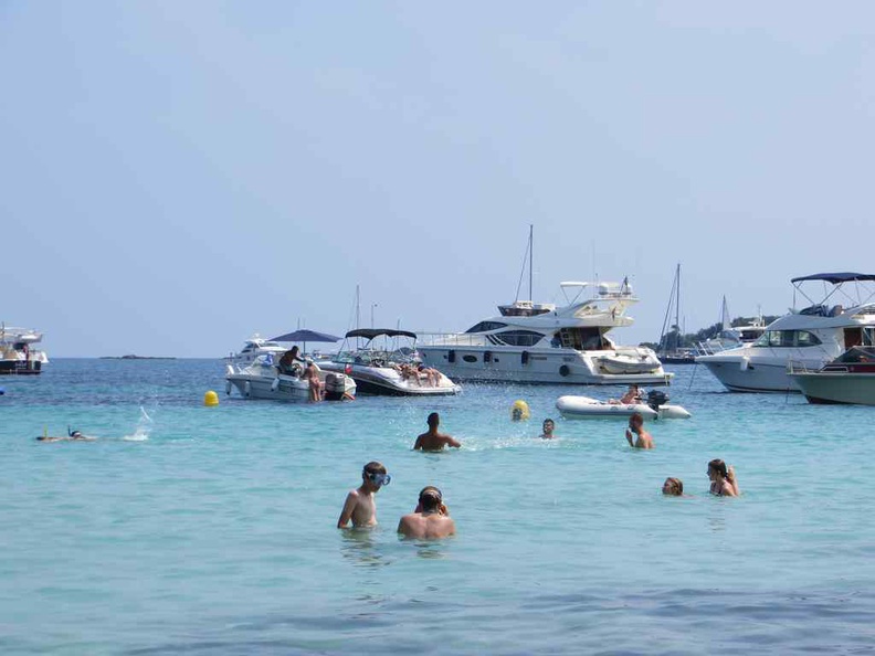 Swimmers on the island and from visiting yachts and boats