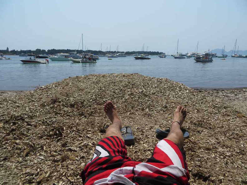 Lazying on the island beach