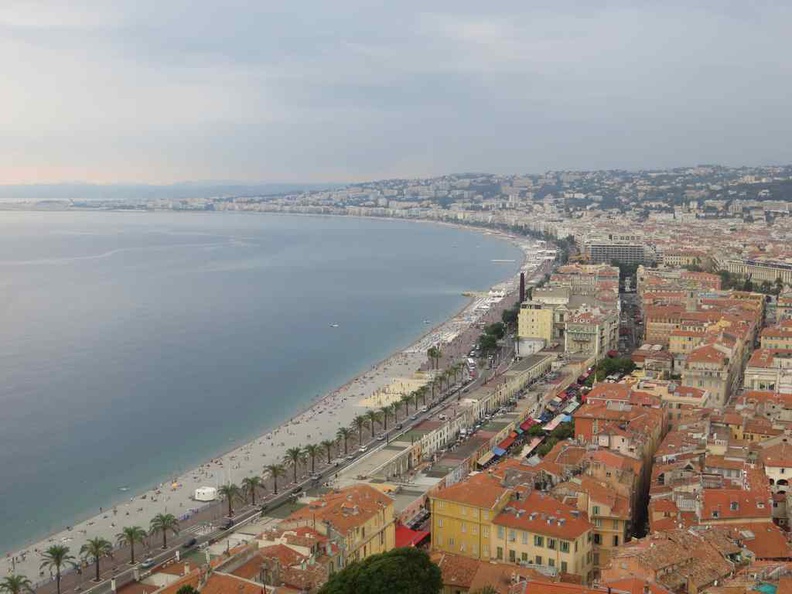 View of the beautiful beachside city of Nice France with the old town in view