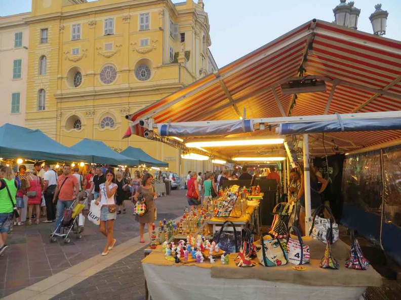 Market squares and shopping streets in Nice France