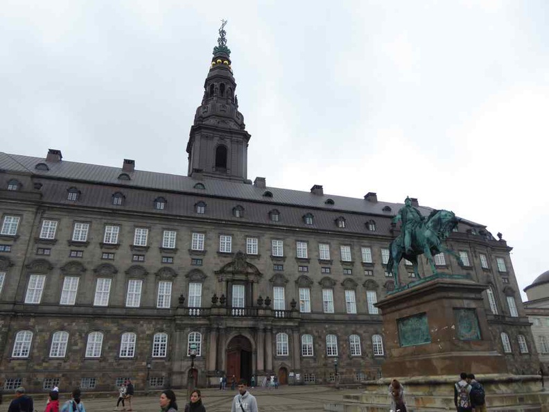 Copenhagen Denmark Christiansborg Palace with Frederik VII statue