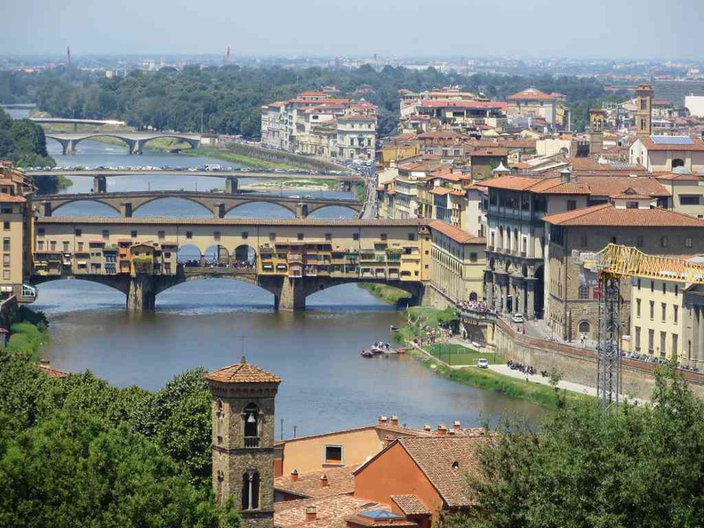 View of Florence Italy Ponte Vecchio from Piazzale Michelangelo