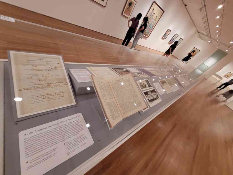 Various documents on display documenting various parts of Chen's life