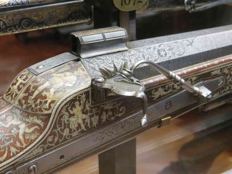 Intricate designs on the guns