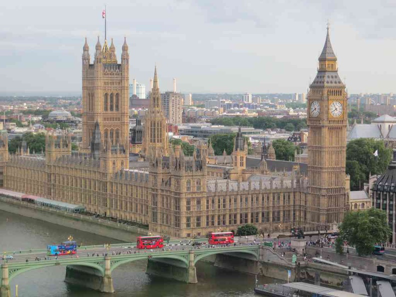 Palace of Westminster London parliament viewed from the London Eye