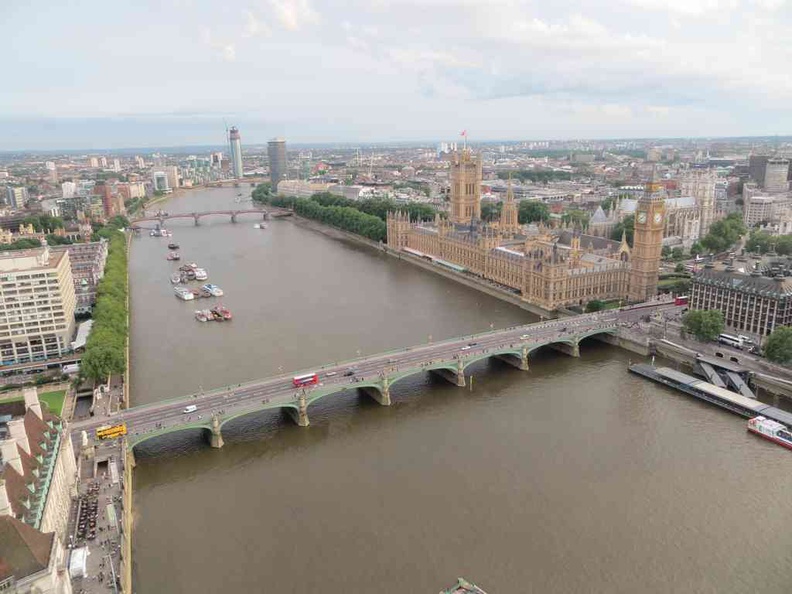 View of the Westminster with clear views on a sunny day from the London Eye