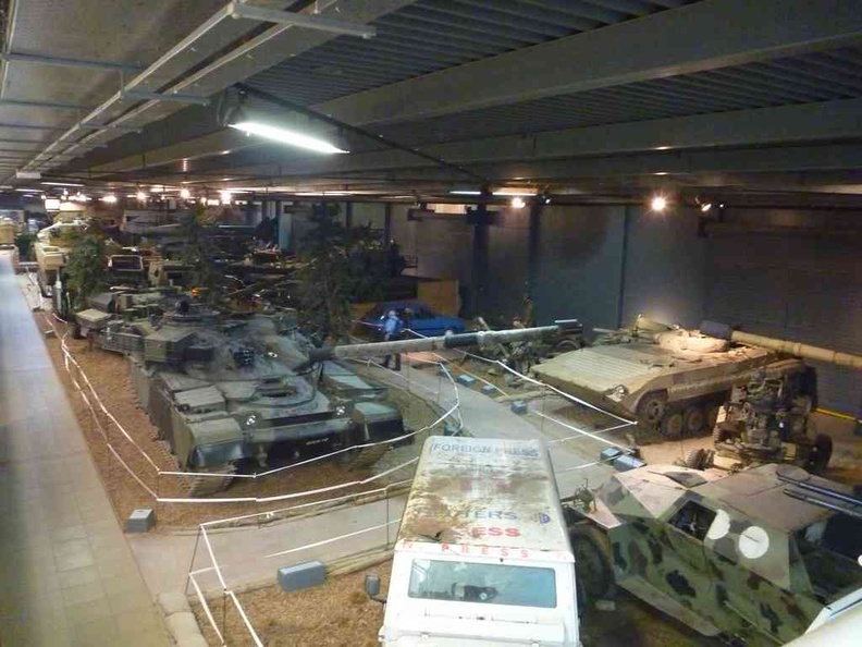 Land warfare section is home to a collection of armoured vehicles, artillery and military light vehicles