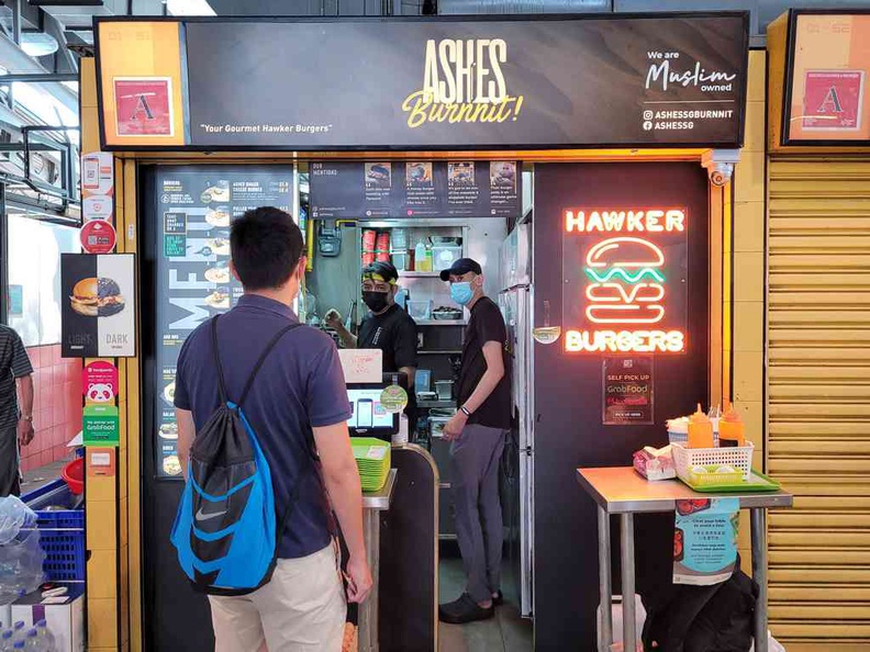 Ashes Burnnit store front at their Alexandra village hawker center branch