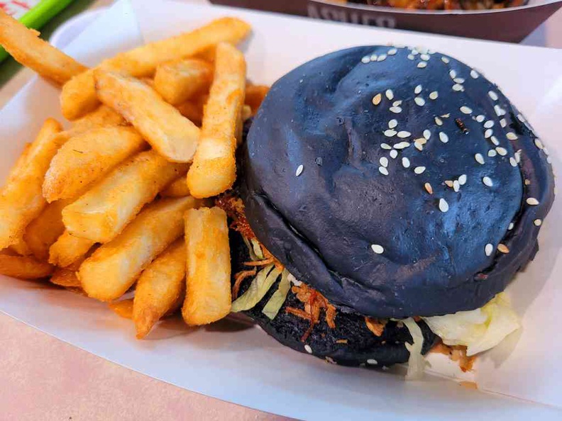 The cheese burger with loads of shallots