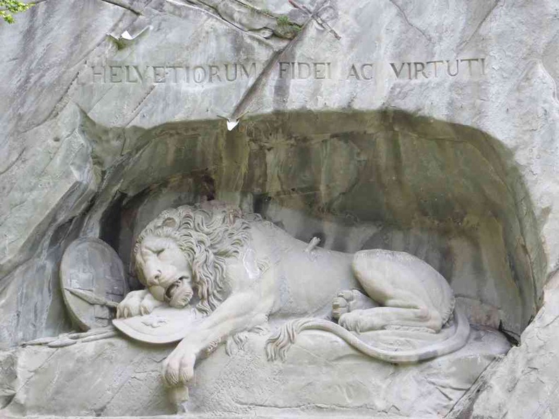 The Lucerne lion monument dedicated to the loyalty and bravery of the Swiss Guards