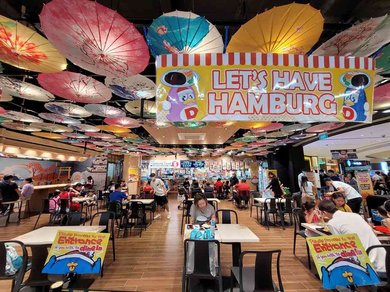 Small nicely decorated food court by the Don Don Donki Suntec store exit