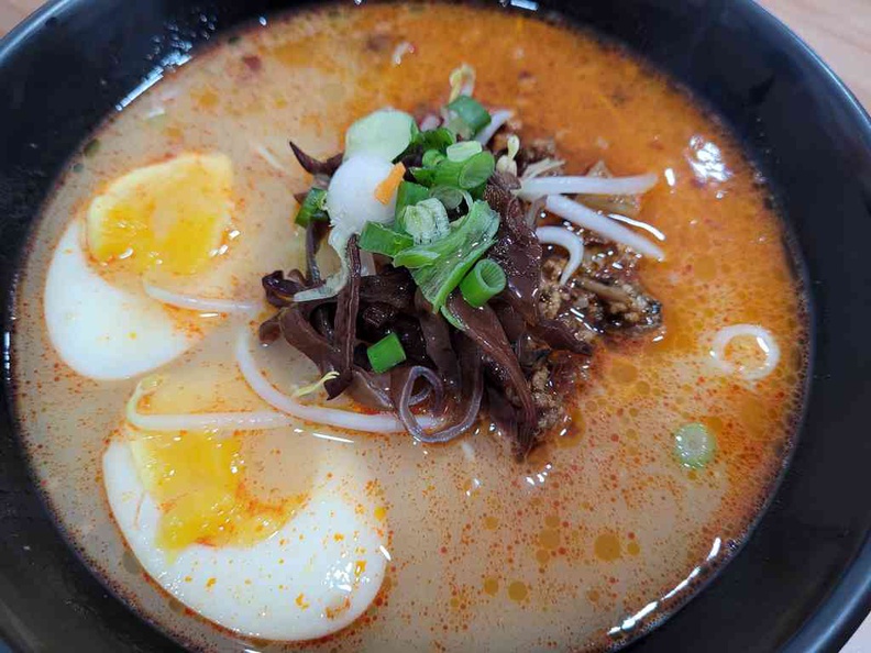 Mala ramen ($6.80) is an interesting take on local favorite on top of traditional Tom yum flavors
