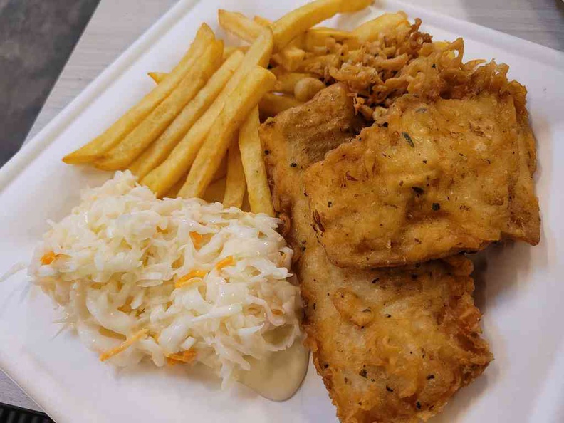 North Atlantic Haddock fillet ($14.80) with fries and colesaw