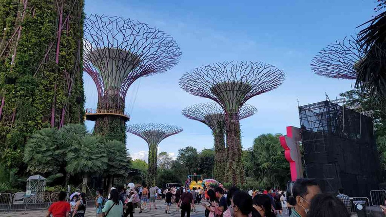 The garden's Supertree grove at the River Hongbao 2022 event grounds