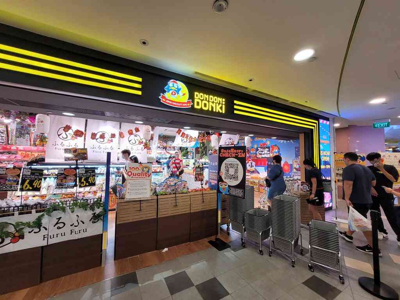 The familiar store front of Don Don Donki Tampines now at Tampines One