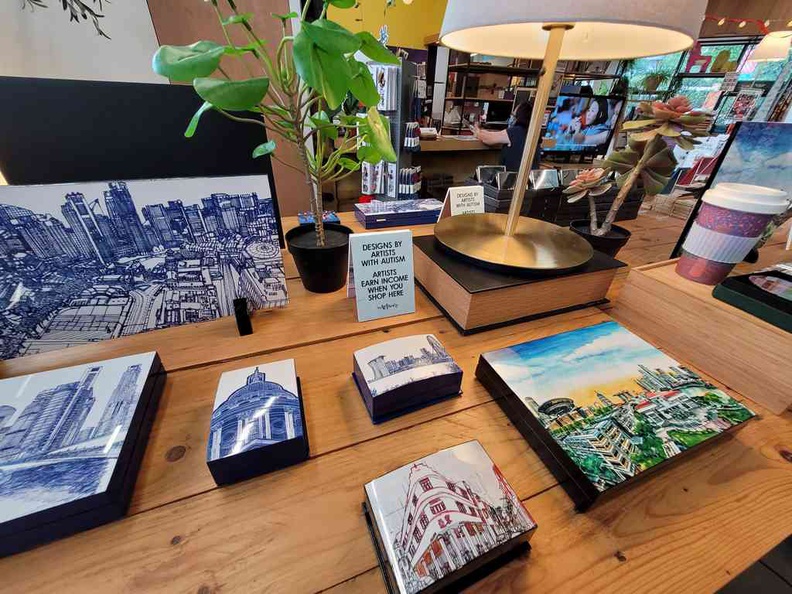 Photo tiles, Paintings and drawings on sale at the Enabling Village Lengkok Bahru