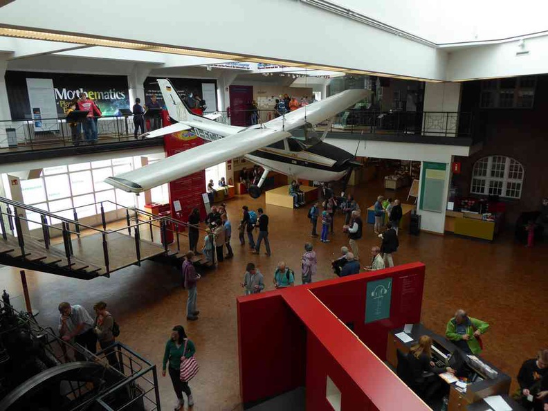 The museum lobby which leads to other further galleries