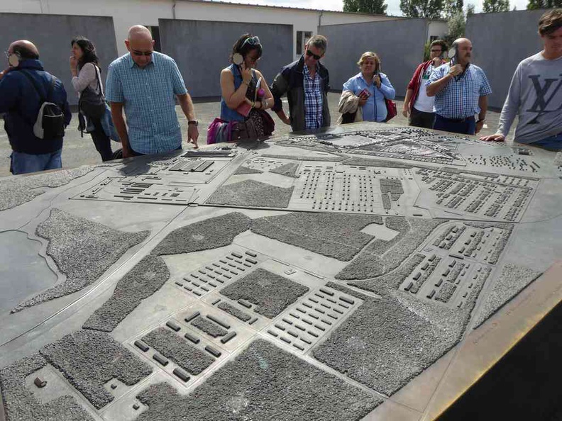 The model camp map of Sachsenhausen Concentration camp when it was running operationally with all buildings