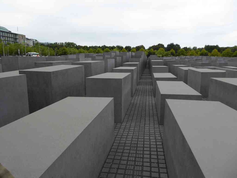 Holocaust memorial off Brandenburg Gate at Berlin Pariser Platz