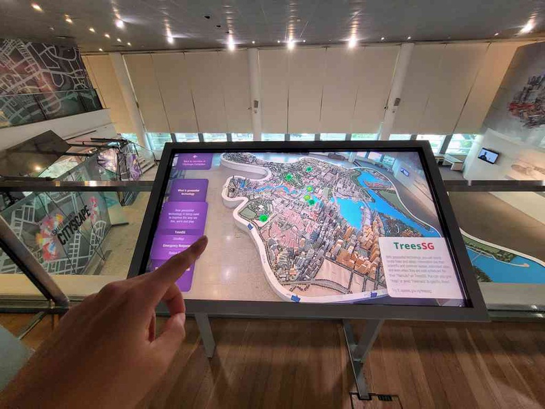 Navigating the exhibits hotspots using the interactive digital panels