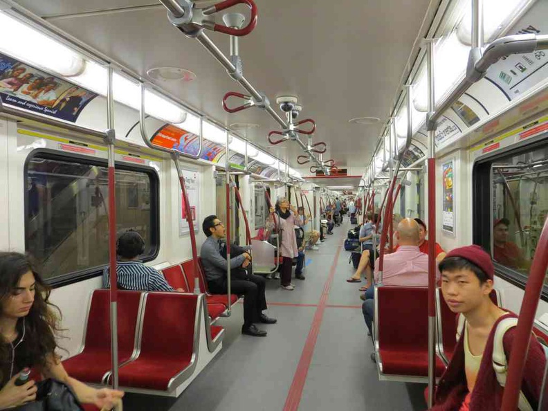 Getting around Toronto Canada on the subway train. Toronto has a well connected public transport system