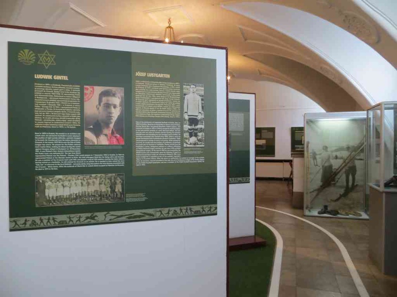Displays showcasing notable sporting persons and accomplishments of the Polish people