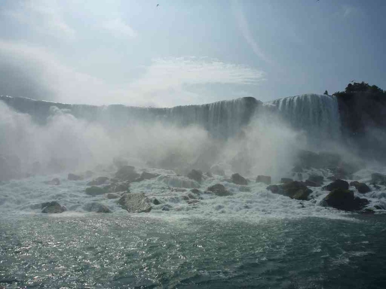 Up and close at the bottom of the falls. Watch the splash