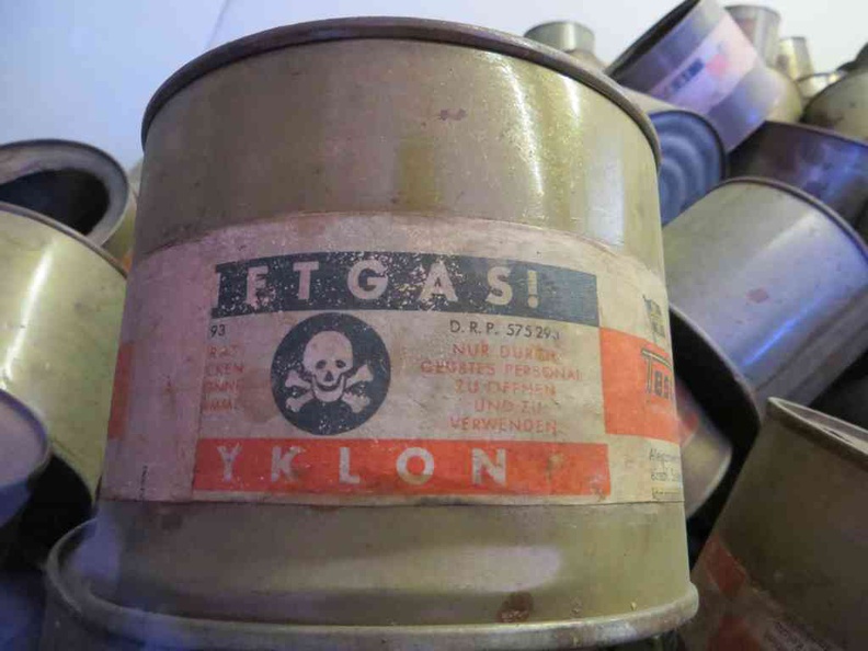 Zyklon-B gas canisters found in the camp