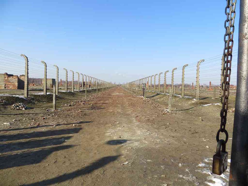 Electrical fencing in the camp separating left and right