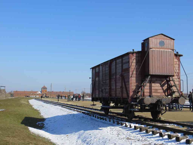 A train box cart used to transport prisoners into the camp