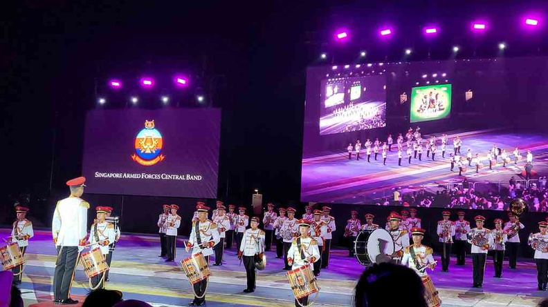 The SAF central band closing band performance before closing and ending fireworks