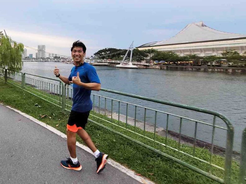 The views of the route running along the Singapore sports hub and indoor stadium in-view